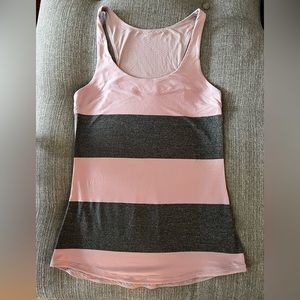 lululemon pink and gray striped tank Size 6